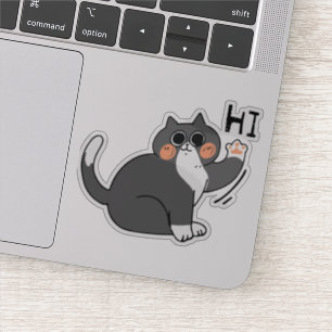 Cat Says Hi Klistermärken