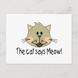 Cat Says Meow Vykort