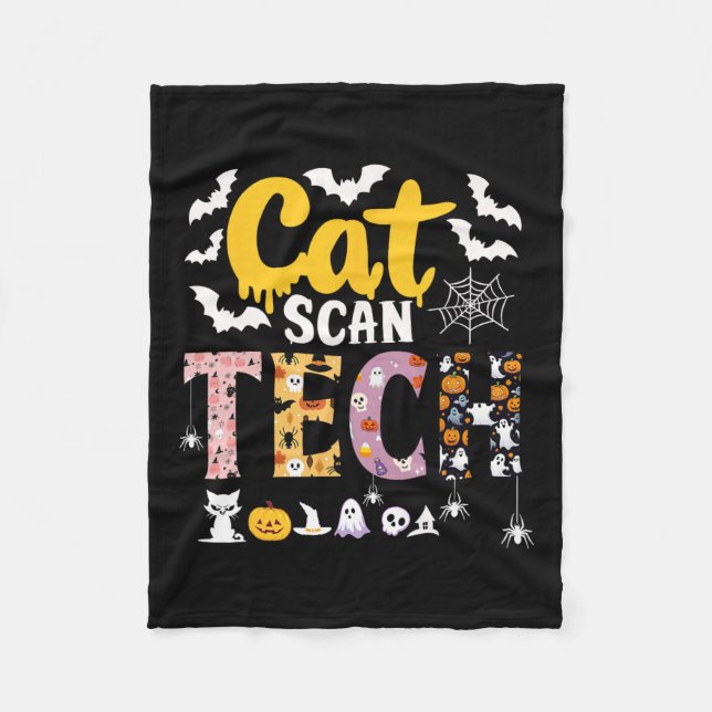Cat Scan Ct Rad Tech Halloween Costume Spider Fly Fleecefilt (Framsidan)
