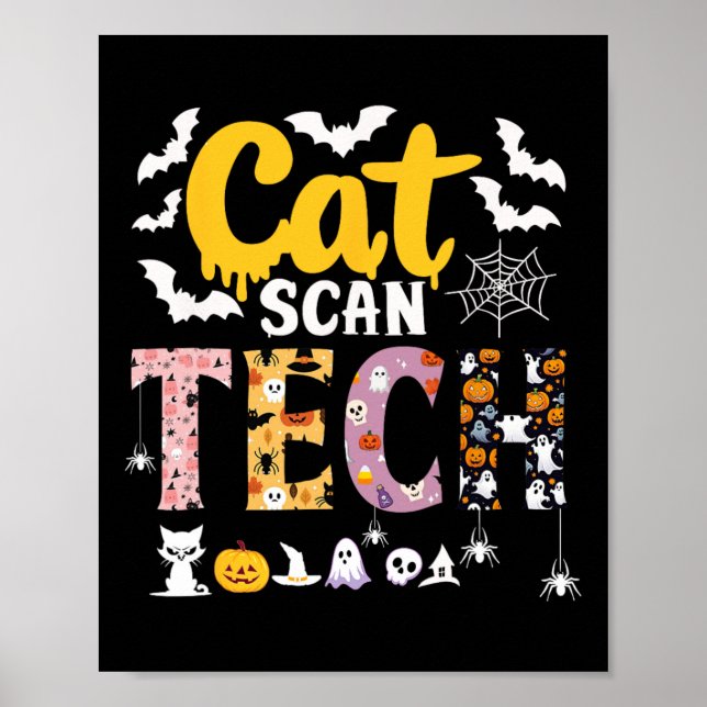 Cat Scan Ct Rad Tech Halloween Costume Spider Fly Poster (Framsidan)