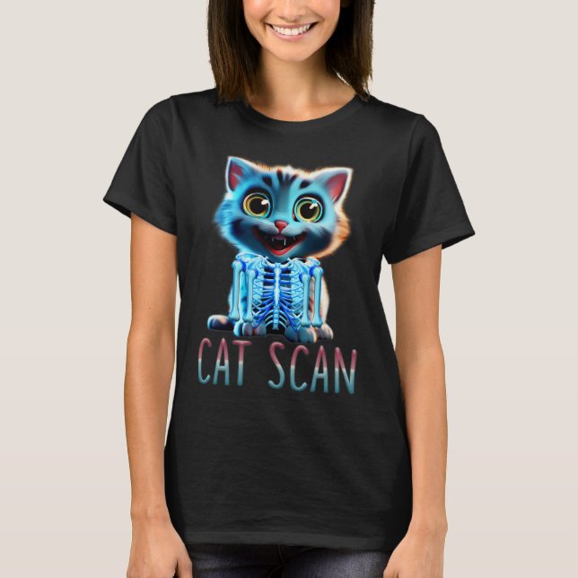 Cat Scan Ct Scan Halloween Cat X Run Meme Rad T Shirt (Framsida)