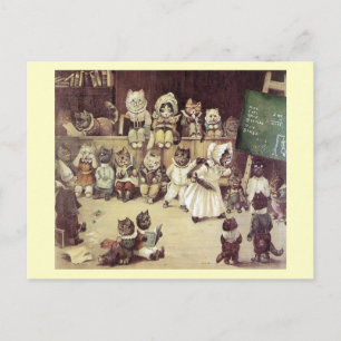Cat School av Louis Wain Postcard Vykort