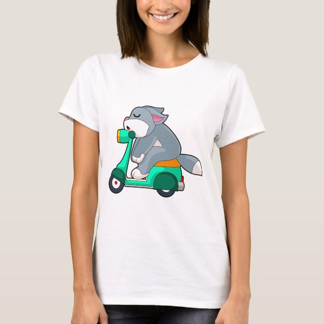Cat Scooter T Shirt (Framsida)