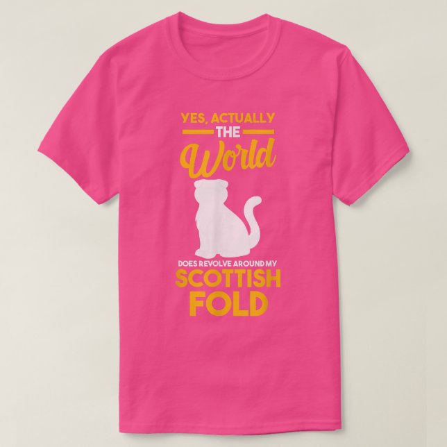 Cat Scottish Fold T Shirt (Design framsida)