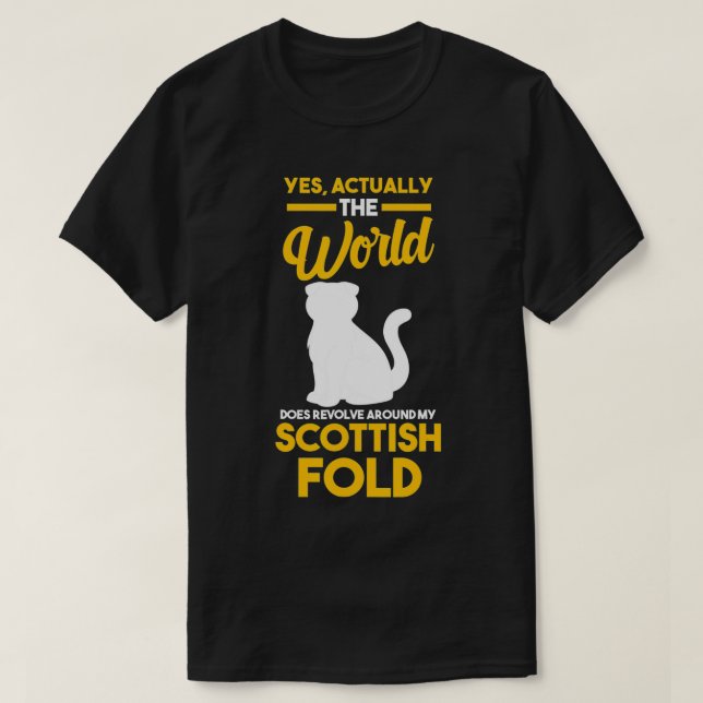 Cat Scottish Fold  T Shirt (Design framsida)