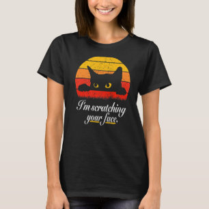 Cat Scratching Vintage Eghties Stil Kattunge Retro T Shirt