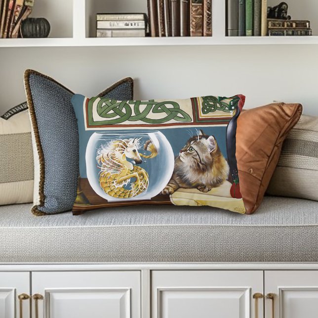 Cat Sea Horse Fantasy Prydnadskudde (Skapare uppladdad)