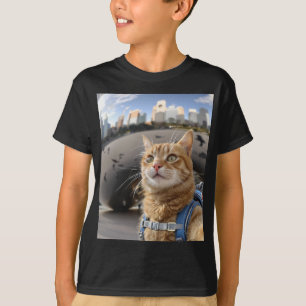 Cat Selfie i Chicago Bean Kids Basic T-Shirt