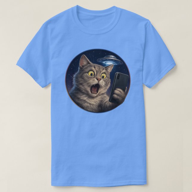 Cat Selfie UFO T Shirt (Design framsida)