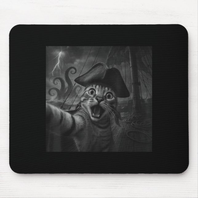 Cat Selfie With Kraken Octopus Funny Meme Men Wome Musmatta (Framsidan)