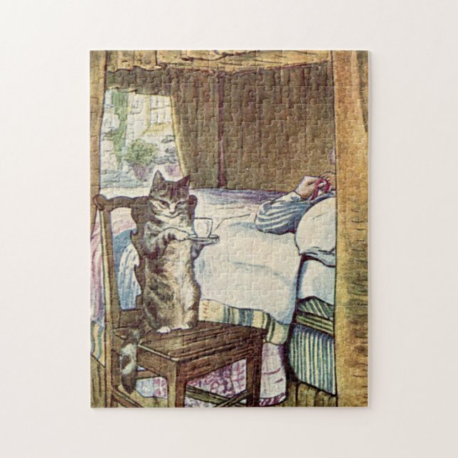 Cat Serving Tea - Beatrix Potter Large Pussel (Vertikal)