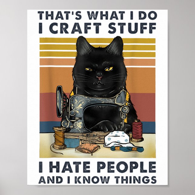 Cat Sewing That S What I Do I Craft Stuff I Hate P Poster (Framsidan)