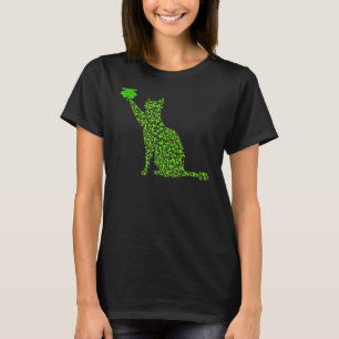 Cat Shamrock Lycklig Saint patrick's day Cat Irish T Shirt