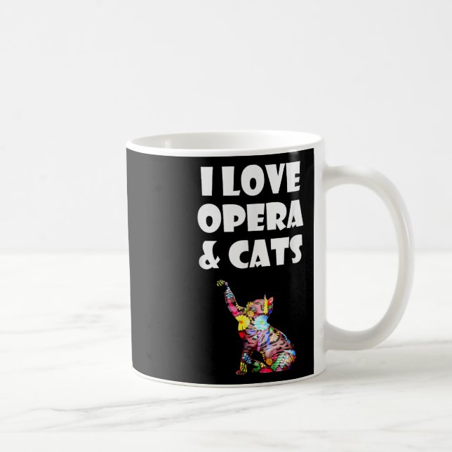 Cat Shirt I Kärlek Opera&amp; Katt - Hårig Kattdju Kaffemugg (Höger)
