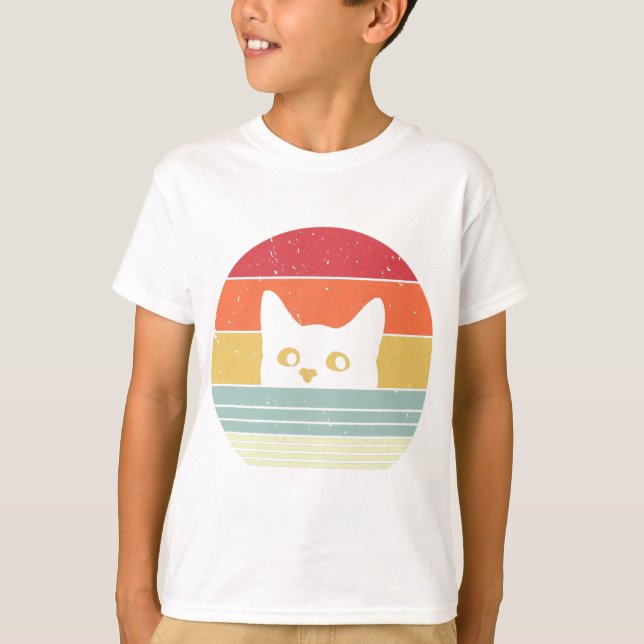 Cat Shirt. Retro Stil  T Shirt (Framsida)