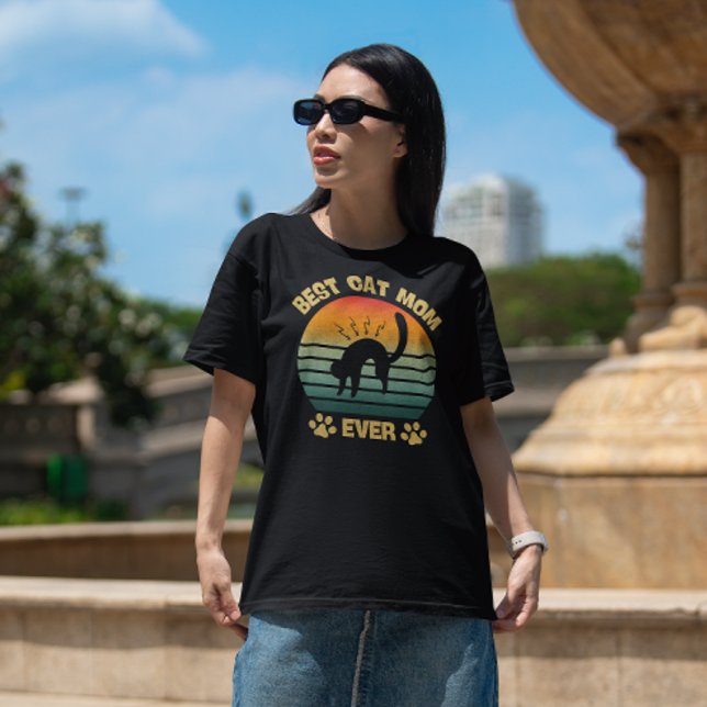 Cat-Shirt Women Best Cat Mom Ever Funny Mom T Shirt (Skapare uppladdad)