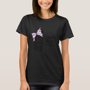 Cat Shirt Y All behöver Jesus Sayin Southern Cat T