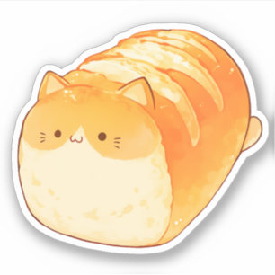 Cat Shokupan Japansk Mjölk Bread Sticker Klistermärken