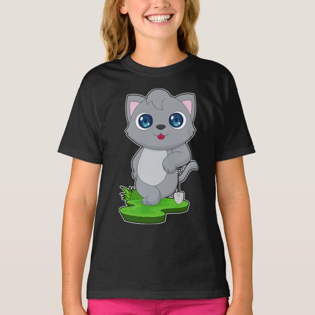 Cat Shovel T Shirt (Framsida)