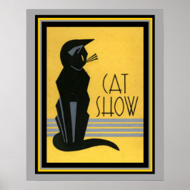 Cat Show- Art Deco-16 x 20 Poster