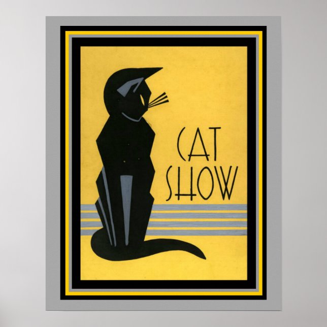 Cat Show- Art Deco-16 x 20 Poster (Framsidan)