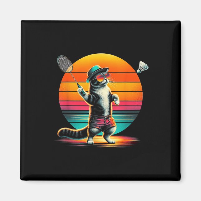 Cat Shuttle Badminton För manar kvinnor Magnet (Framsidan)