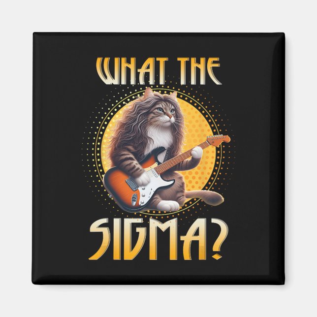 Cat Sigma Shirt Funny Sigma Brainrot Meme Rizz Sig Magnet (Framsidan)