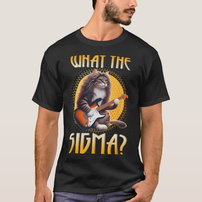 Cat Sigma Shirt Funny Sigma Brainrot Meme Rizz Sig T (Framsida)