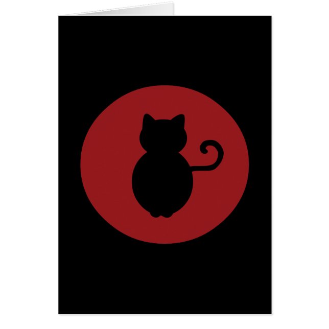 Cat Signal Silhouette Hälsningskort (Framsidan)