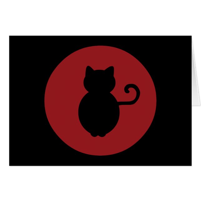 Cat Signal Silhouette Hälsningskort (Framsidan Horizontal)