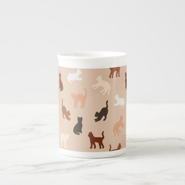 Cat silhouette benporslin mugg (Framsidan)