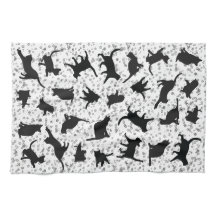 Cat Silhouette Black & White Dodle bubble