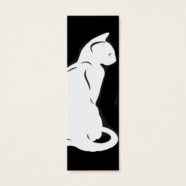Cat Silhouette Bookmark Litet Visitkort (Baksidan)