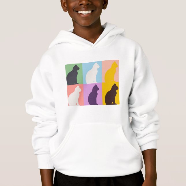 Cat silhouette colorful t shirt (Framsida)