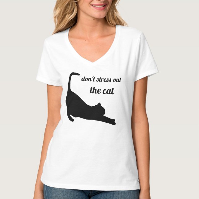 Cat Silhouette Funny T Shirt (Framsida)