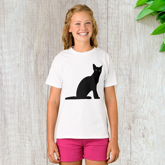 Cat Silhouette Girls T-Shirt (Skapare uppladdad)