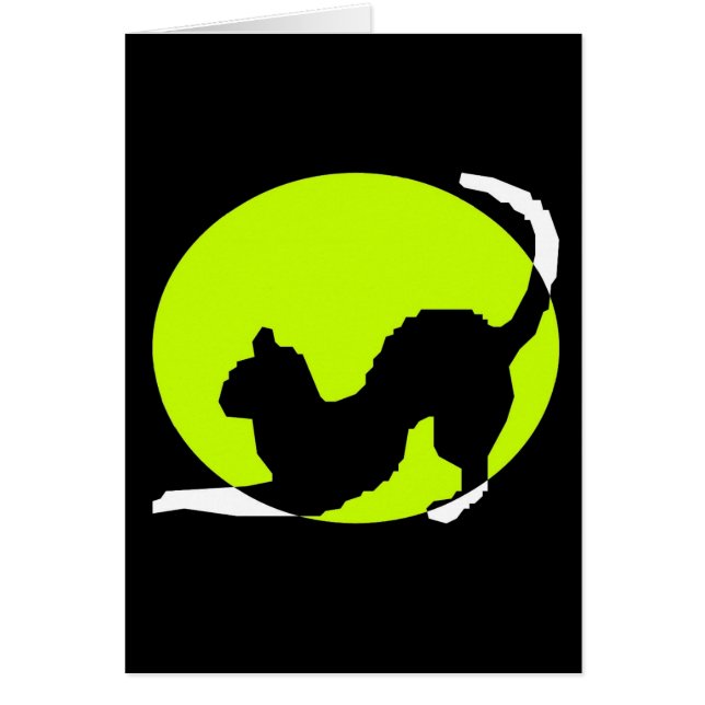 Cat Silhouette Hälsningskort (Framsidan)