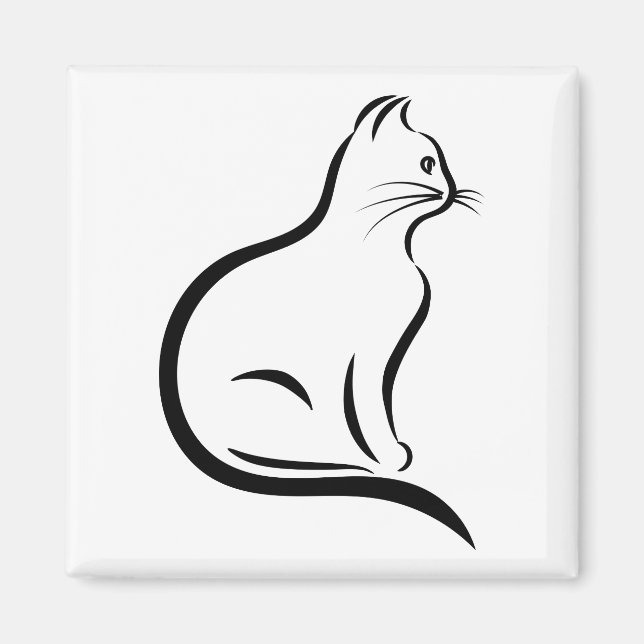 Cat silhouette-illustration magnet (Framsidan)
