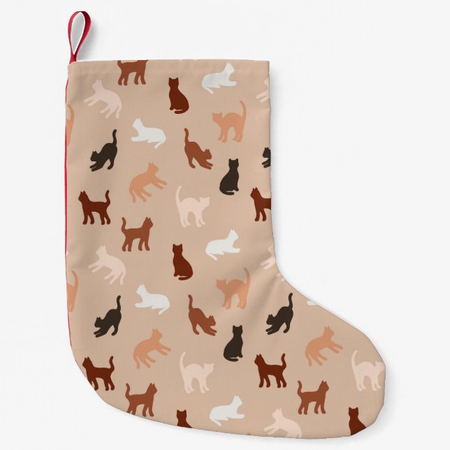 Cat silhouette liten julstrumpa (Framsidan)