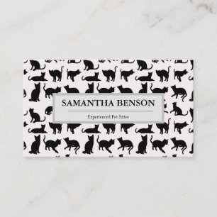 Cat Silhouette Pet Sitter Visitkort