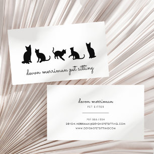 Cat Silhouette Pet Sitter Visitkort