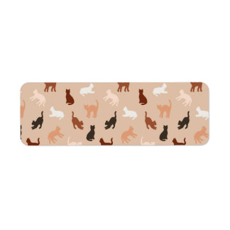 Cat silhouette returadress etikett