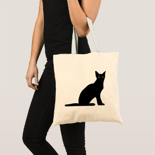 Cat Silhouette Tote Bag Tygkasse