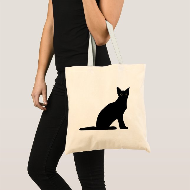 Cat Silhouette Tote Bag Tygkasse (Skapare uppladdad)