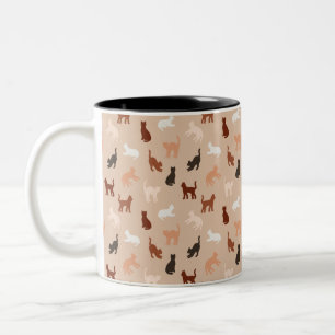 Cat silhouette Två-Tonad mugg