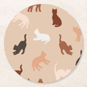 Cat silhouette underlägg papper rund