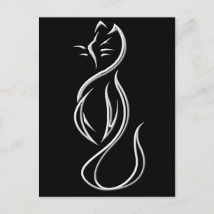CAT SILHOUETTE VYKORT