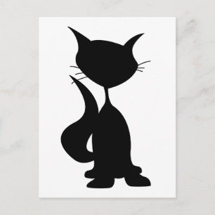 Cat Silhouette-vykort Vykort