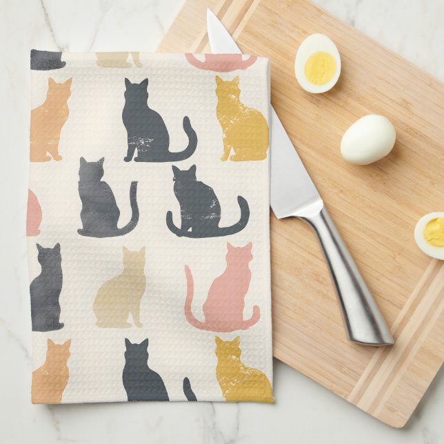 Cat Silhouettes Kitchen Towel Kökshandduk (Vikt i Fjärdedel)