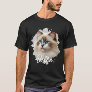 Cat Simple Modern Coola Typography Namn och Photo T Shirt